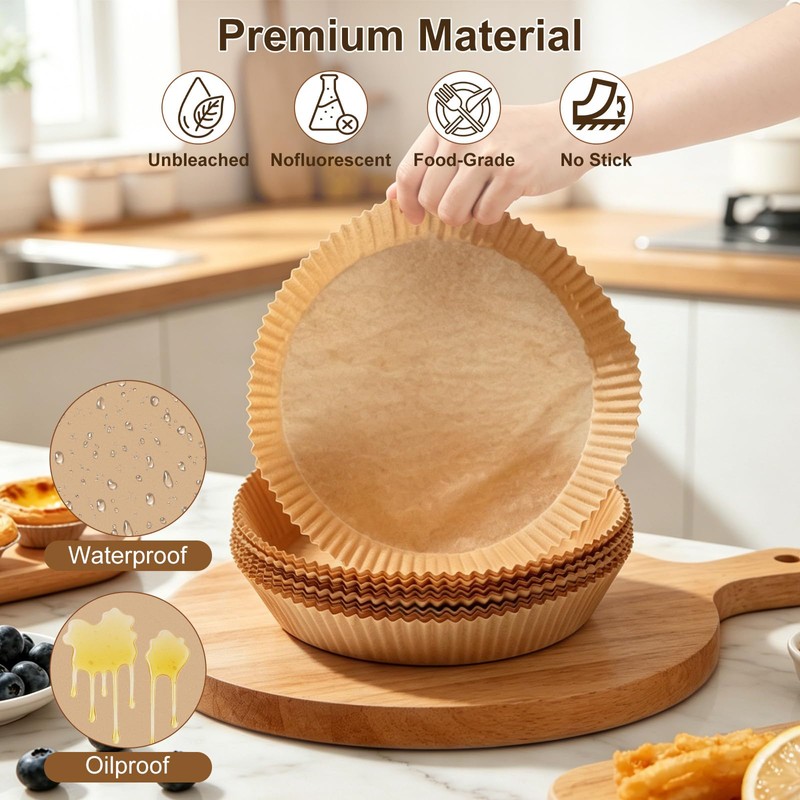 AiQInu Carta Forno Per Friggitrice ad Aria,100 Pezzi 20cm Carta