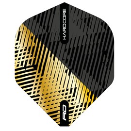 RED DRAGON Hardcore Premium Gold and Black Fleck Dart Flights - 3 Sets per Pack (Total 9 Dart Flights)