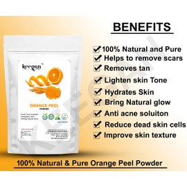 Keegan Herbal Natural Orange Peel Powder For Face and Skin Care 100gm Pouch | Helps to Remove Tan, Glowing Skin, Pimples Care