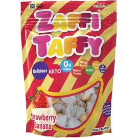 Zaffi Taffy Strawberry Banana - A Tropical Twist with Strawberry Banana Flavored Zaffi Taffy, 5 oz. Bag