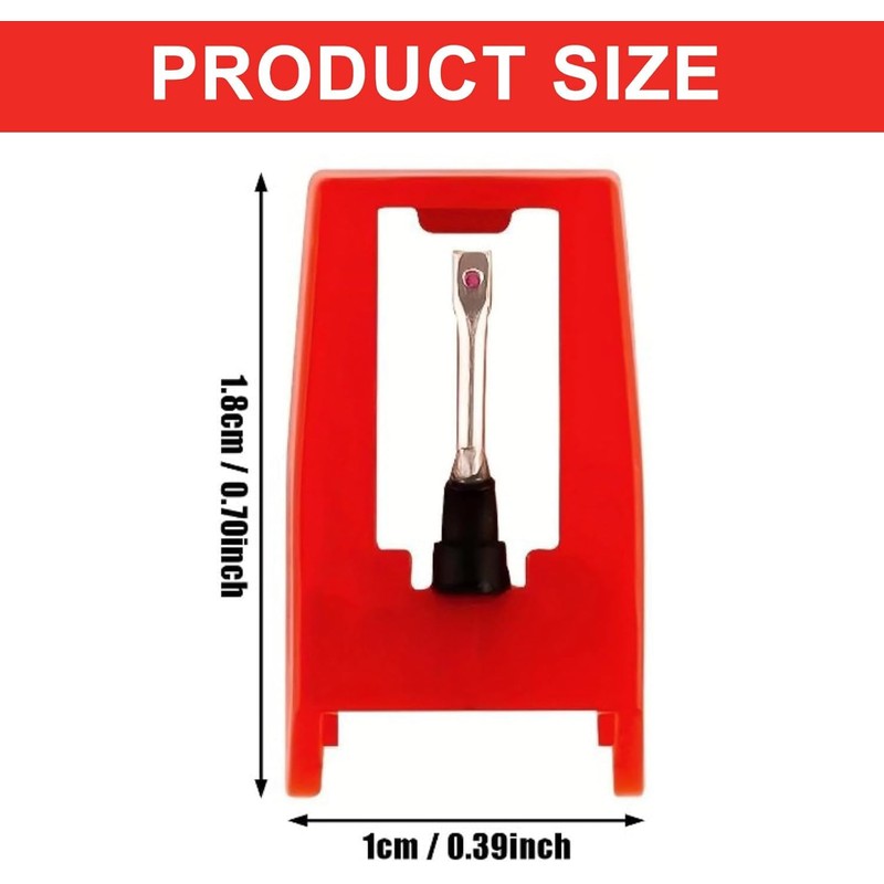 4-Pack Record Player Needles – Turntable Stylus Replacements with Ruby