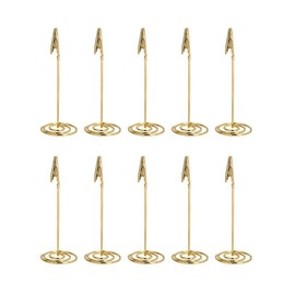 Memo Clip Memo Holder Memo Stand Card Holder Photo Holder Golden Set of 10