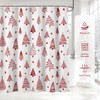 AIBIIN Christmas Shower Curtain Red Xmas Tree Stars Bath Curtains