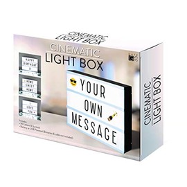 A4 Cinematic Light Box Sign - 105 Letters and Colour Emojis - USB or Battery Operated - USB Cable Included - Vintage Cinema LED Sign
