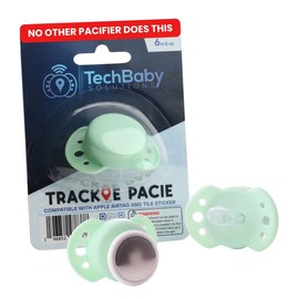 TechBaby Solutions - Trackable Pacifier - Compatible with AirTag and Tile Sticker - Baby Pacifier - High Tech & Eco Friendly - Ergonomic Design - Trackie Pacie - 6mon+