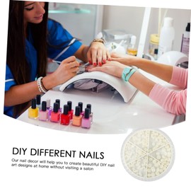 OATIPHO Nail Charms Pearl Stickers Flat Back Nail Art DIY Manicure Supplies for Christmas Parties Weddings