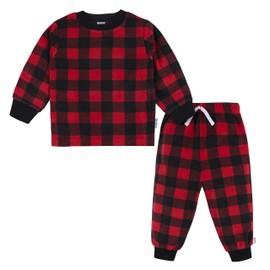 Gerber Baby Boy's 2-Piece Fleece Pajamas Pants Set, Red Plaid
