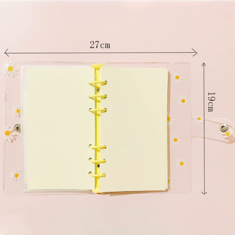 A6 Daisy 6 Ring Binder Covers PVC Notebook Cover Protector
