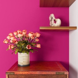 LACHEERY 15.8"x276" Bright Pink Wallpaper Stick and Peel Girls Bedroom Hot Pink Contact Paper Waterproof Decorative Removable Wall Paper Roll for Living Room Accent Walls Wardrobe Dresser Vinyl Sheet