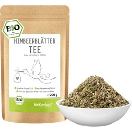 Himbeerblättertee BIO 200g - 100% - naturbelassen - Himbeerblätter getrocknet - Schwangerschaftstee - laborgeprüft von bioKontor