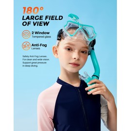 CoolystiaDrX Snorkeling Gear for Kids Dry Snorkel Set with Panoramic View Anti-Fog Scuba Diving Mask & Dry Snorkel for Snorkeling Swimming Travel Training Snorkel Kit Diving Packages
