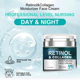 Retinol-Feuchtigkeitscreme, Anti-Aging-Gesichtscreme, Natürliche Anti Aging Retinol Feuchtigkeitscreme, Anti-Falten-Nacht- und Tagescreme mit Retinol für Männer und Frauen Cream