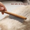 3 Stück Hölzern Katzenkamm, Edelstahl Hundekamm, Holz Haustierkämme, Makramee Fransenkämme