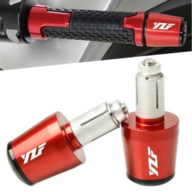 2 x motorcycle handlebar ends, 22 mm, 7/8 inch handlebar weights for MT03 MT-07 MT09 YZF-R6 YZF-R3 YZF-R7 YZF-R125 XSR700 XSR900 Tracer 700/900 2000-2021 2022 2023 (Rot)
