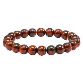 Amazing Gemstone Red Tiger Eye Bracelet, Gifts For Men & Women - Protection Healing Crystal - 8mm Gemstone Beaded Stretchable Bracelet, Pulseras Para Hombres Mujer Stocking Stuffers