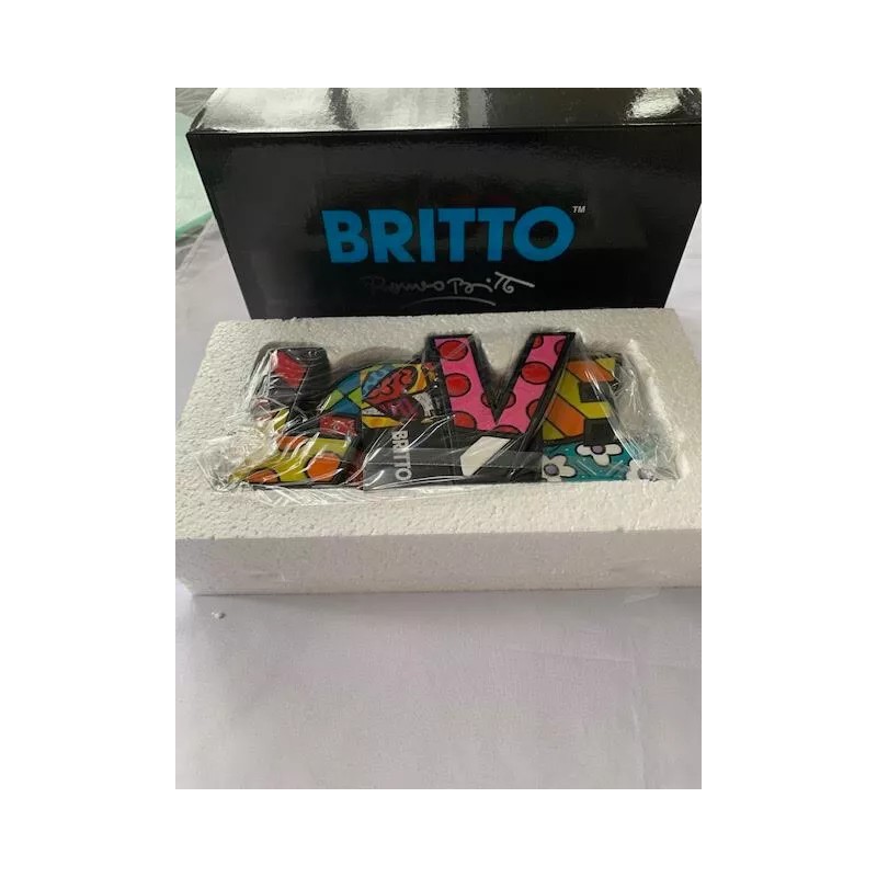 ROMERO BRITTO LOVE WORD ART FIGURINE LARGE 7 IN X