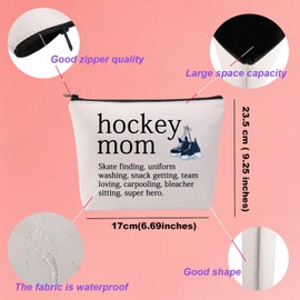 Hockey Mom Definition Cosmetic Bag Ice Hockey Lovers Makeup Bag Hockey Team Gift Mom Life Gift Hockey Season Gift for Player (CA-HockeyMomSkateMup)
