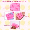 4 Pcs Lemon Lime Pineapple Chocolate Molds Silicone, Fruit Fondant