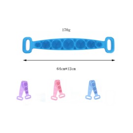 RQzaufania Rückenschrubber Körperbürste, Silikon Duschbürste für Frauen und Männer, 64 cm Doppelseitiger Rückenpeeling Waschgurt, Langlebig und Leicht zu Reinigen (Lila)