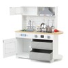 Play Kitchen for Kids, Wooden Kitchen Toy Playset with Stove,