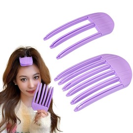 UrbanPulse Root Raising Clip Bangs Styling Comb Fluffy Bangs Clip Hair Curler Curly Hair Bangs Set of 2 Purple