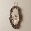 Handcrafed Rustic Wood Framed Wall Mirror, Wavy Irregular Oval Shape