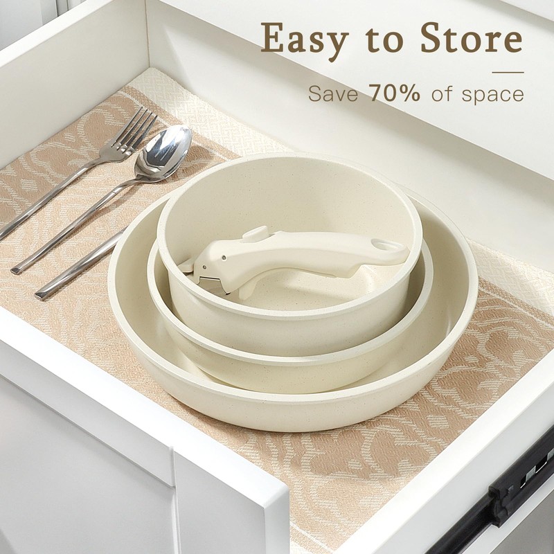 GiPP Ceramic Pots and Pans Set Non Stick, Nonstick Detachable