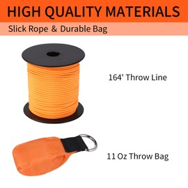 SENSILIN Arborist Throw Line Kit, Arborist Throw Weight and Line Kit, 164’ Ultra Slick Polyester Rope and 11Oz Throw Bag, Arborist Equipment Suitable for High Limb Throwing