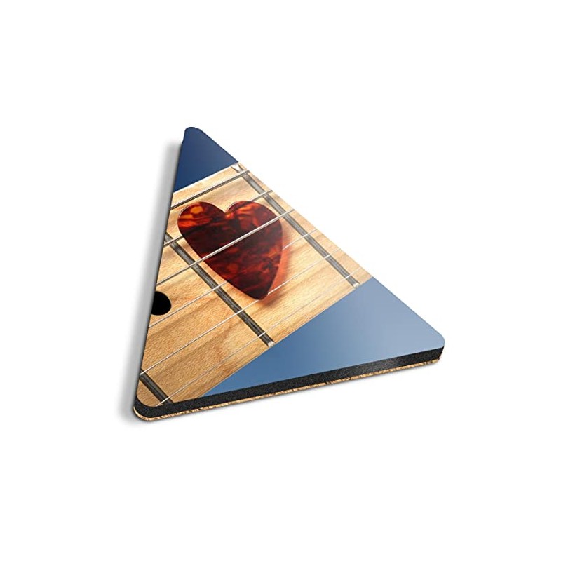 1 x Triangle Coaster - Guitar Heart Shaped Plec Pick