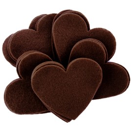 Playfully Ever After 5 inch Felt Hearts 12pc - Brown