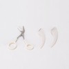 Half-Moon Eyebrow Razor & Thinning Scissors Grooming Set White 3ea