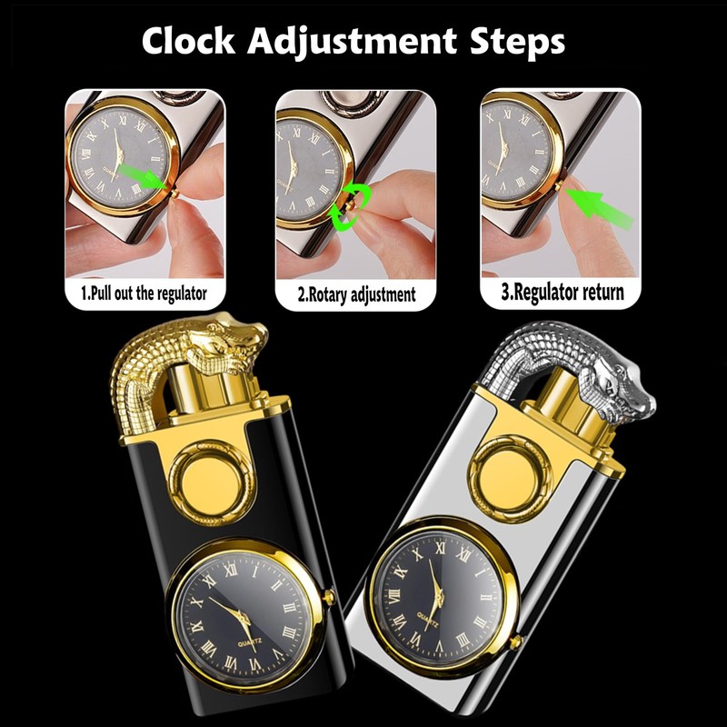 Torch Lighter, Magic Crocodile Dual Flame Lighter with Refillable Butane