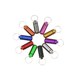 10 Packs Aluminum Pill Container，Waterproof Metal Pills Storage and Holder for Outdoor Comping and Travel (10 Colour)