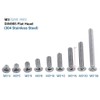 100Pcs/Bag M3 Machine Screws,9Types M3 Flat Head Stainless Steel SS304