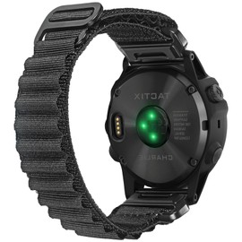 [torbollo] 22mm Garmin Belt Quick Fit Nylon Sport Band for Instinct 3 Solar 45 mm/Instinct E 45 mm/Fēnix E 47 mm/Fenix 7 Solar/Fenix 6 and More, Black-2