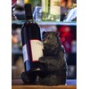 Ebros Rustic Cabin Lodge Decorative Sitting Black Bear Wine Bottle
