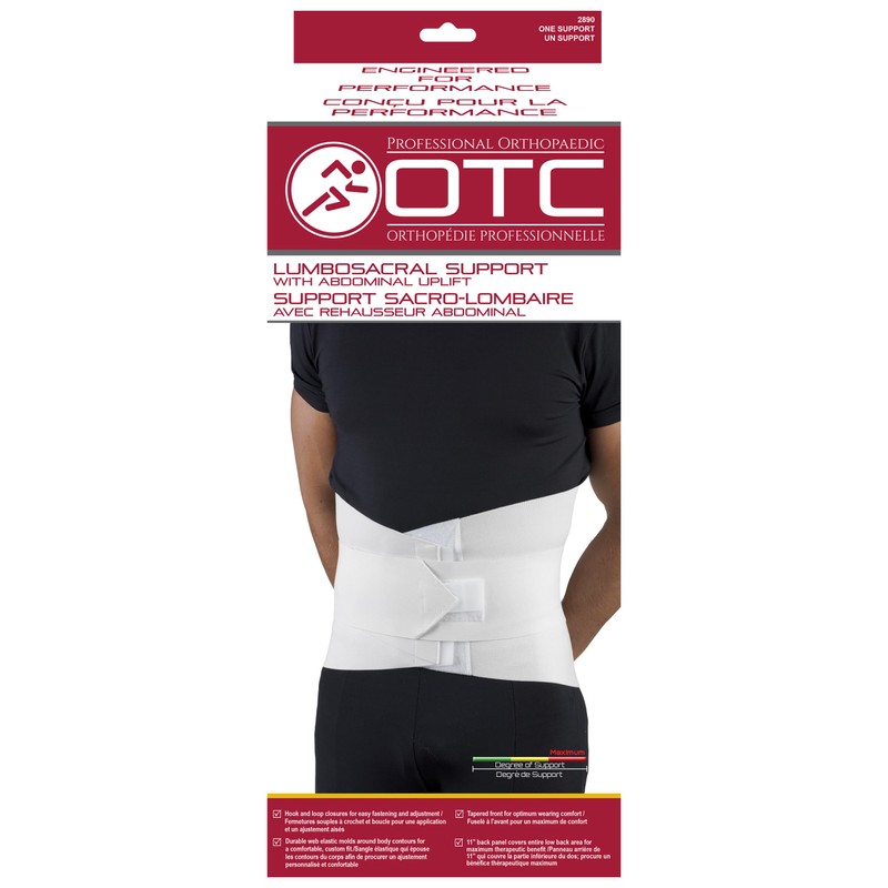 OTC Lumbo-Sacral Support, Abdominal Uplift, 11-Inch lower back, Strong Compression
