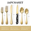 KOOMADE Silverware Sets with Steak Knife - 24 PC Stainless