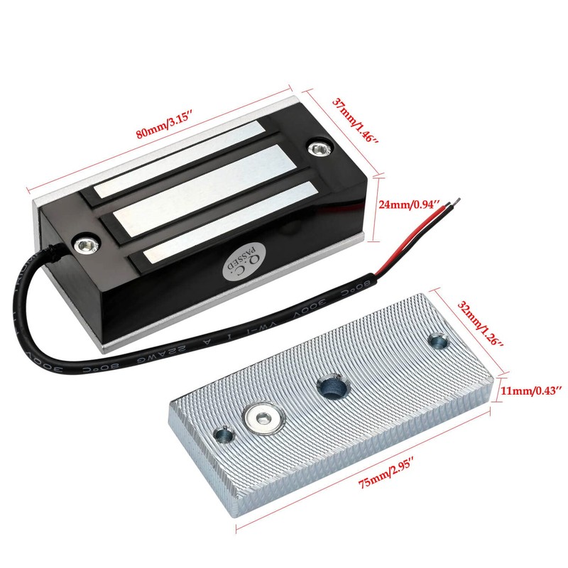 Electric Magnetic Lock 60KG 130LBS Holding Force Electromagnet Lock 12V