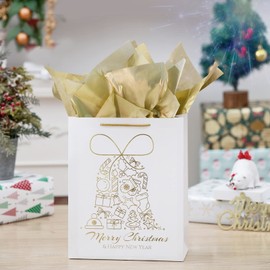 UNIQOOO Large 26X20 Inch 60 Sheets Metallic Gold Foil Gift Tissue Paper Bulk, Recyclable Durable for Gift Bags Box Gift Wrapping DIY Craft, Wedding Birthday Party Favor Decor, Shredded Filler, Pinata