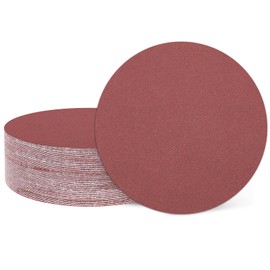 HARFINGTON 15 Pcs 5 Inch Sanding Discs, 320 Grit Hook and Loop Sandpaper, No-Hole Aluminum Oxide Orbital Sander Sandpaper for Woodworking Automotive Metal Polishing, Red