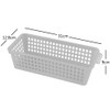 Dynko 6 pack Slim Plastic Storage Baskets, Grey and Clear