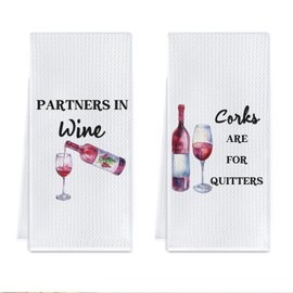 Cilrii Funny Wine Kitchen Towels,Funny Wine Dish Towels,Wine Hand Towels,Wine Kitchen Decor,Wine Tea Towels,Wine Lover Gifts,Wine Lovers Gifts for Women,16 X 24,Set of 2