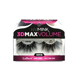 Laflare 3D NY MAX VOLUME EyeLashes, 20-25mm Long Dramatic Styles, 100% Real Mink Hair Lashes, Luxury Makeup, Natural, Light, Trendy, Variety, Reusable, Multi Layered Unharmfully Sourced Lashes (NM18)
