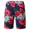 Jogal Men's Floral, Short-sleeves Cotton Hawaiian Shirt and Shorts Set