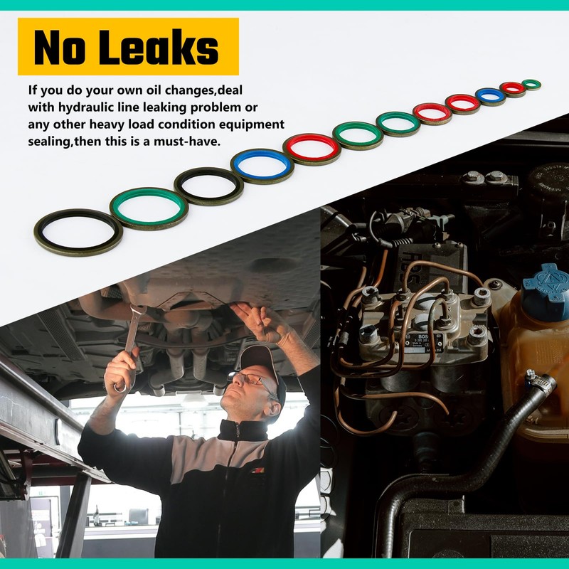 KOOTANS NBR kit de anillo de metal, 240Pcs