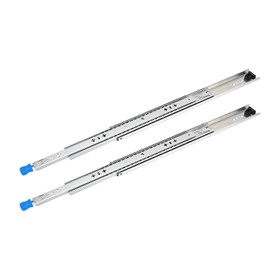 Heavy Duty Locking Drawer Slides, 18in Self Locking Drawer Slides, 53mm Width 3 Sections Side Mount Full Extension Ball Bearing Heavy Duty Drawer Rails for Cabinets RVs Trucks