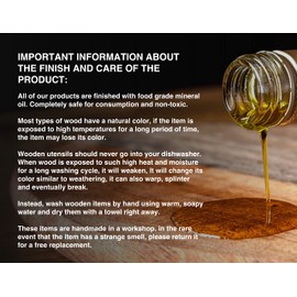 Wooden Cooking Serving Utensils High Heat Resistance - Handmade (Wooden Fork - Three Tines)