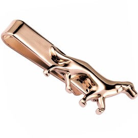 Dog Tie Clip for Men, Rose Gold Tie Bar with Pet Motif, Skinny 1.7 Inch Tie Pin for Dog Lovers & Veterinarians, Unique Groomsmen Gift for Pet Owners Wedding & Formal Accessory