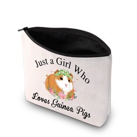 MEIKIUP Guinea Pig Cosmetic Bag Guinea Pig Lover Gift Cavy Mom Gift Just a Girl Who Loves Guinea Pigs Makeup Bag Travel Bags (Girl Guinea Pig Bag)